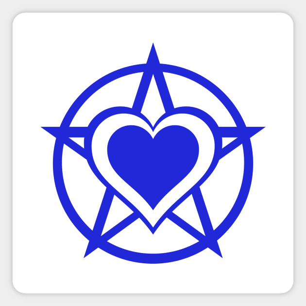 Blue Pagan Heart Cheeky Witch® Magnet by Cheeky Witch